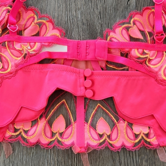 New!For Love and Lemons Graphic Hearts Bustier‎ Top - Picture 12 of 14